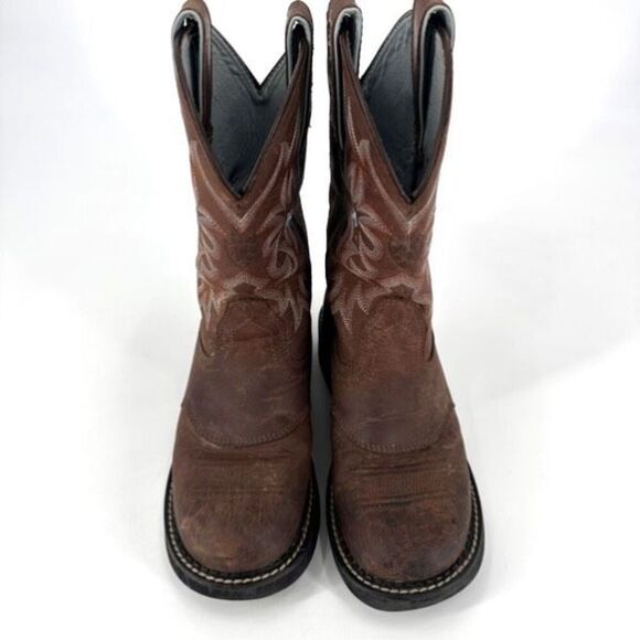 Ariat Pro Baby Brown Leather Western Embroidered Cowboy Boots Size 7 Style 16720 - Picture 3 of 13